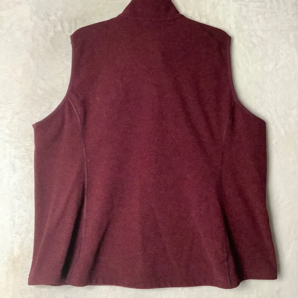 Duluth Trading Co. Maroon Red Full-Zip Fleece Vest‎ Men Size 2X Large Pockets